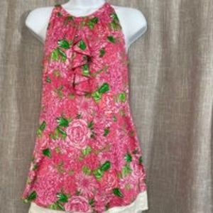 Lilly Pulitzer Silk Floral blouse sz 2